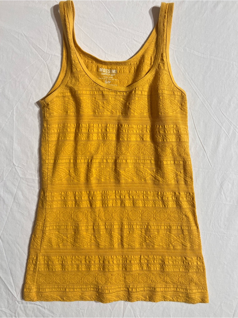 Mossimo Supply Co. Mustard Yellow Textured Knit Tank size small